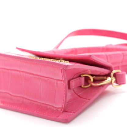 Jacquemus Calfskin Crocodile Embossed Le Chiquito Pink 9 of 11
