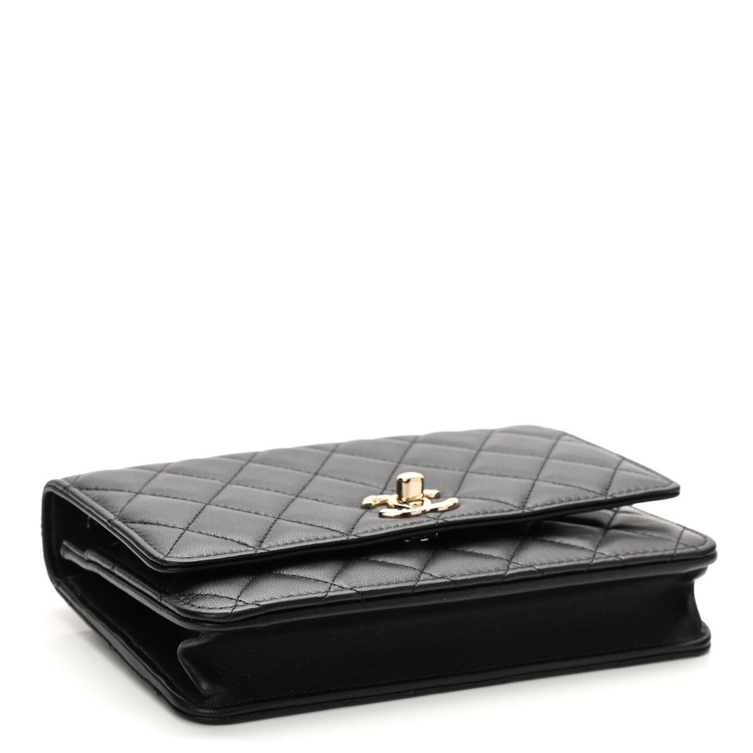 Chanel Lambskin Quilted Trendy CC Wallet On Chain WOC Black 4 of 12
