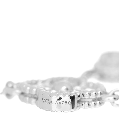 Van Cleef & Arpels 18K White Gold Diamond 6 Motifs Sweet Alhambra Bracelet 3 of 3