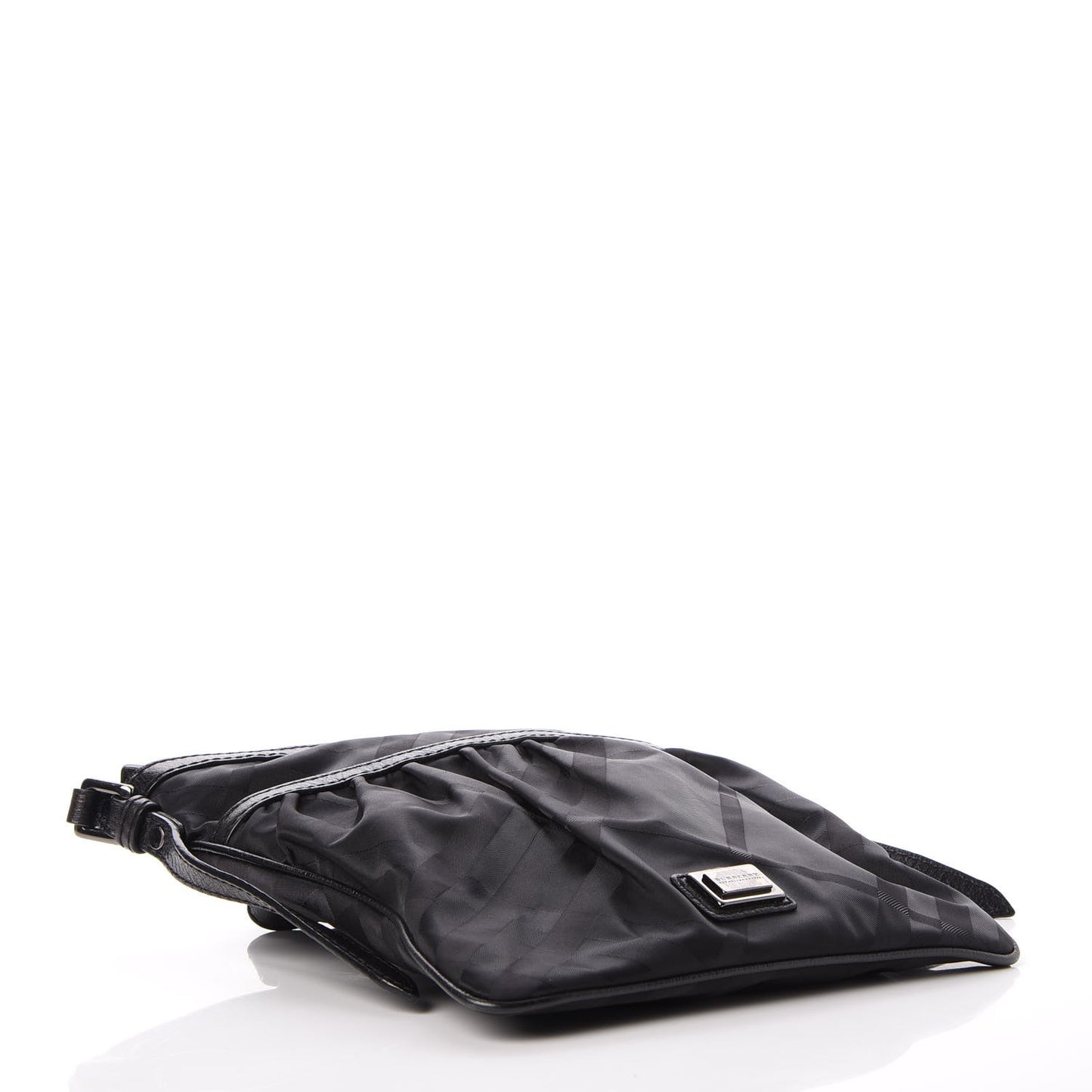 Nylon Check Crossbody Bag Black