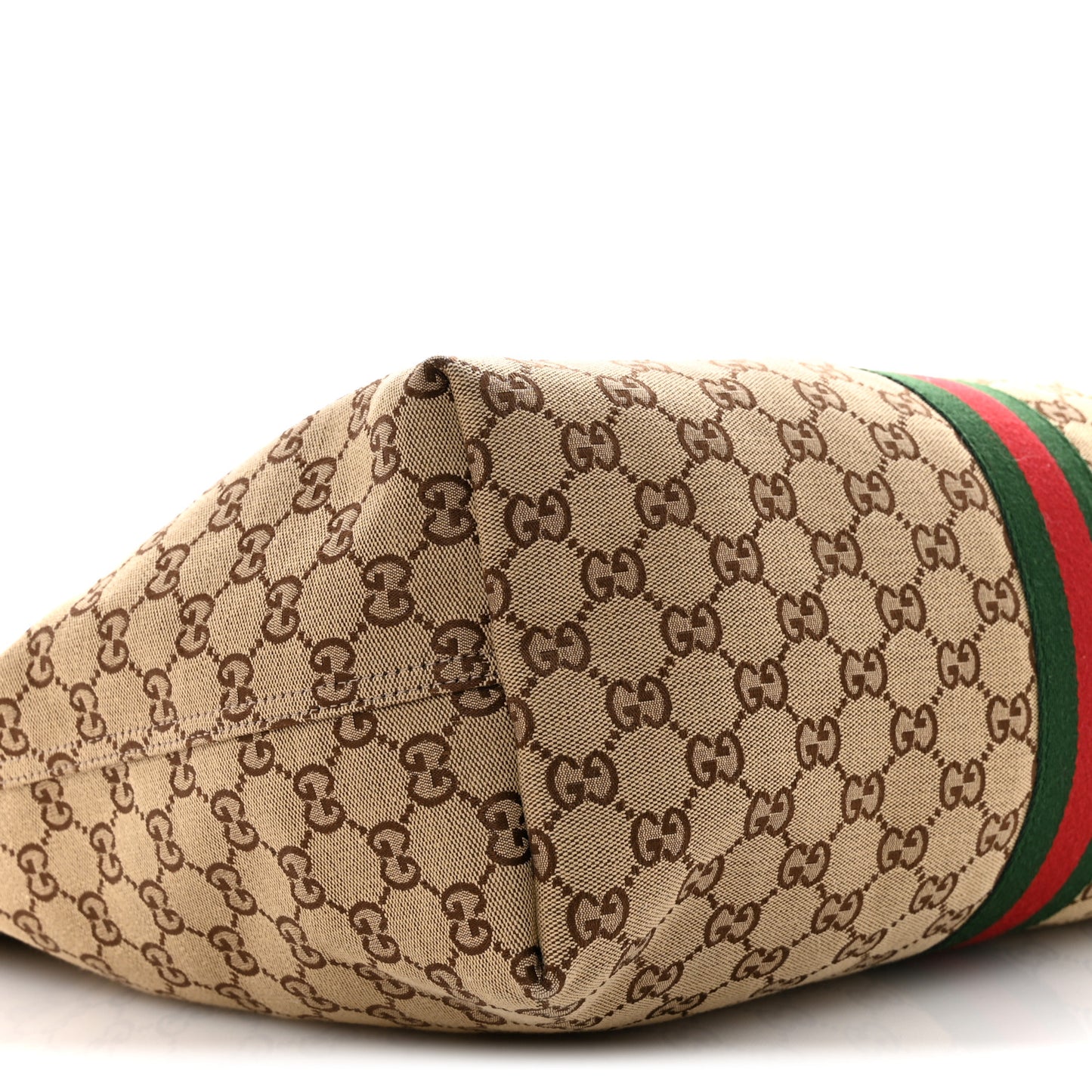 GG Monogram Web Large Giglio Tote Beige Brown