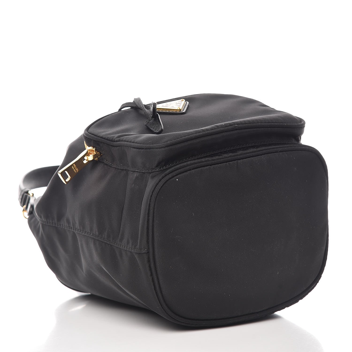 Prada Saffiano Tessuto Nylon Mini Bucket Crossbody Bag Black 5 of 9