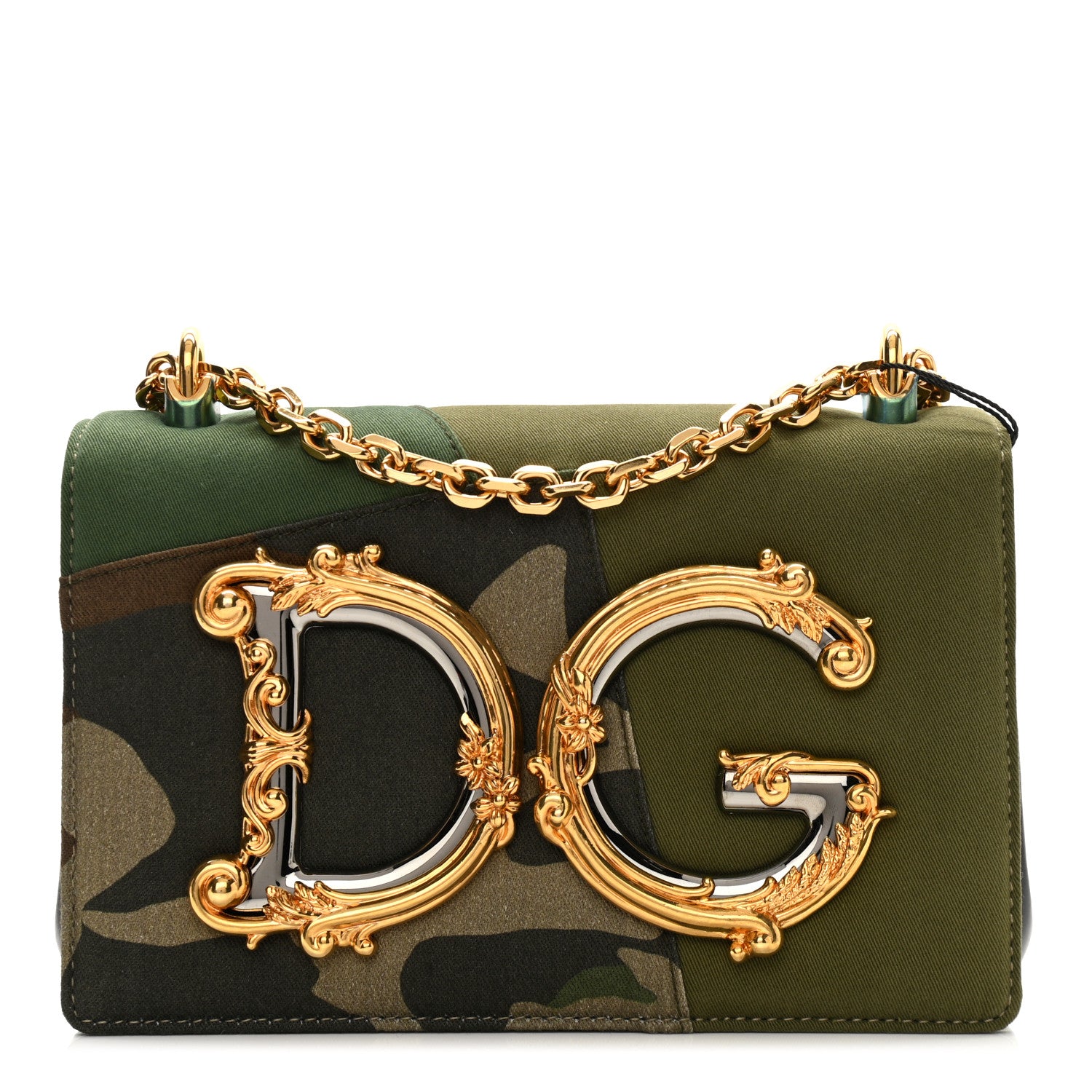 Dolce & Gabbana Cotton Camouflage Patchwork DG Girls Shoulder Bag Multicolor 1 of 10