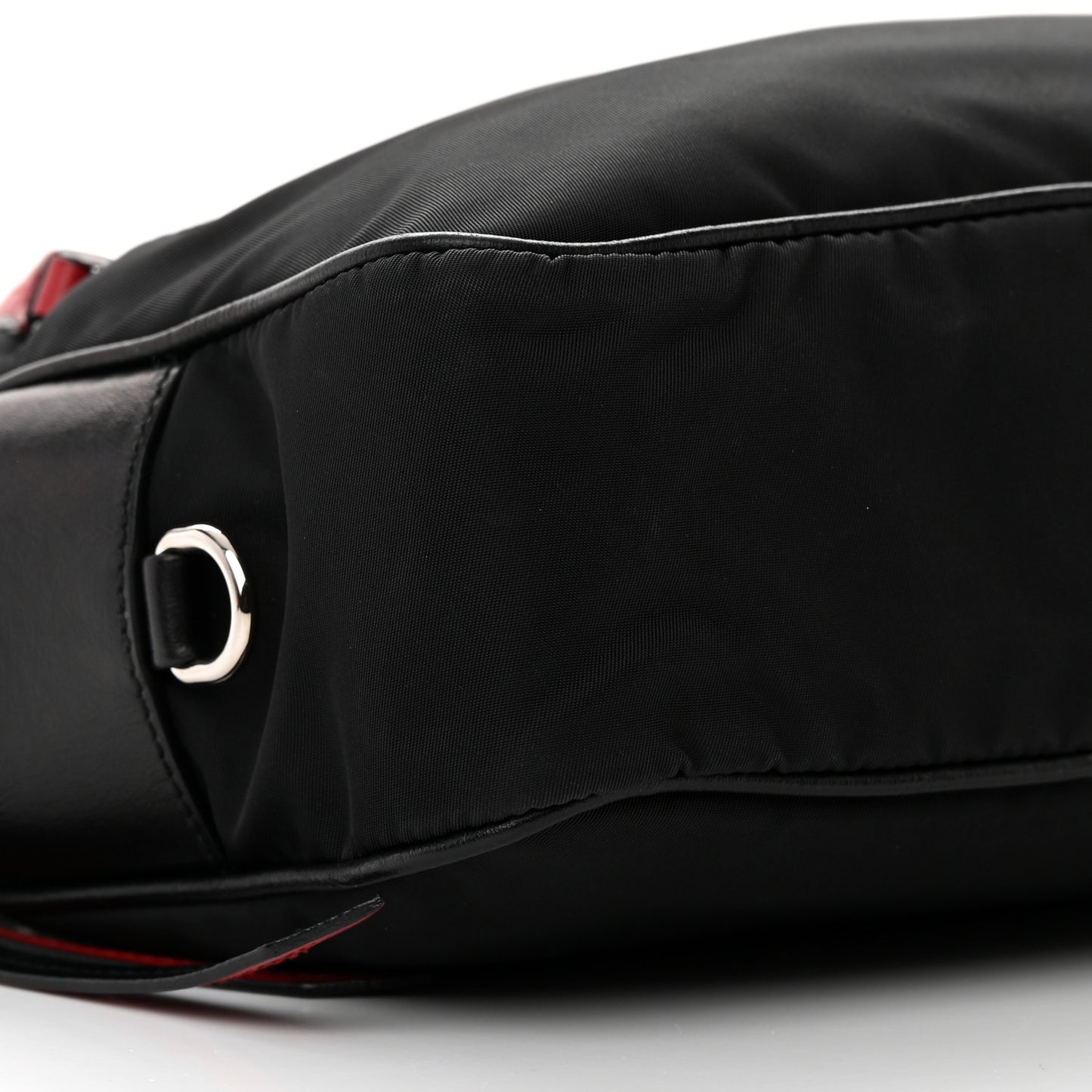 Tessuto Nylon Studded New Vela Shoulder Bag Black Fuoco