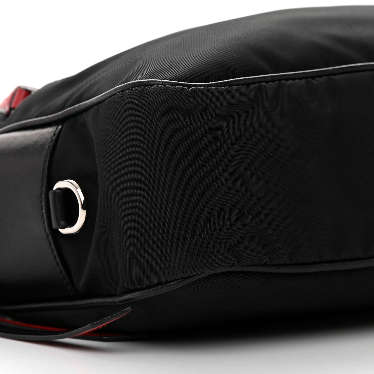 Prada Tessuto Nylon Studded New Vela Shoulder Bag Black Fuoco 10 of 14