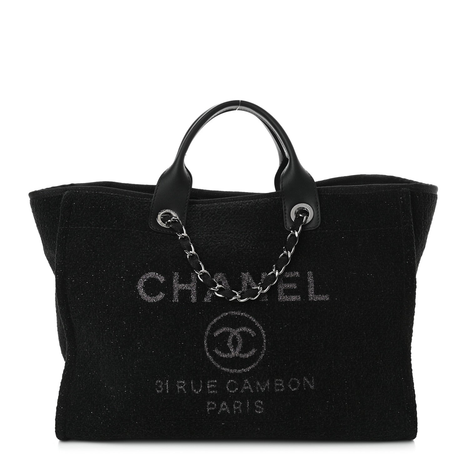 Chanel Lurex Boucle Medium Deauville Tote Black 1 of 10