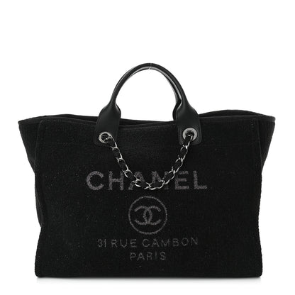 Chanel Lurex Boucle Medium Deauville Tote Black 1 of 10