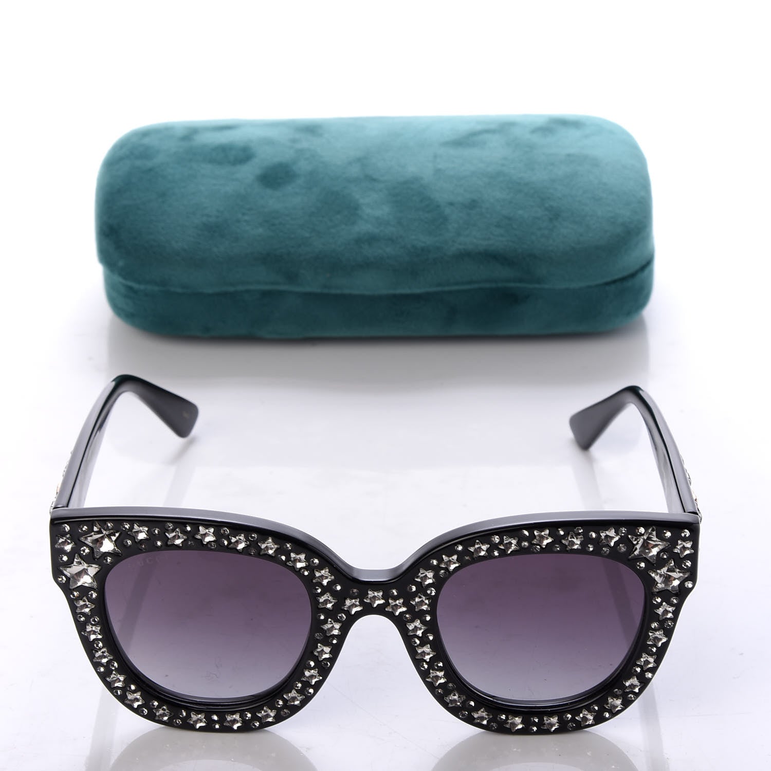 Gucci Acetate Stars Cat Eye Sunglasses GG0116S Black 8 of 8