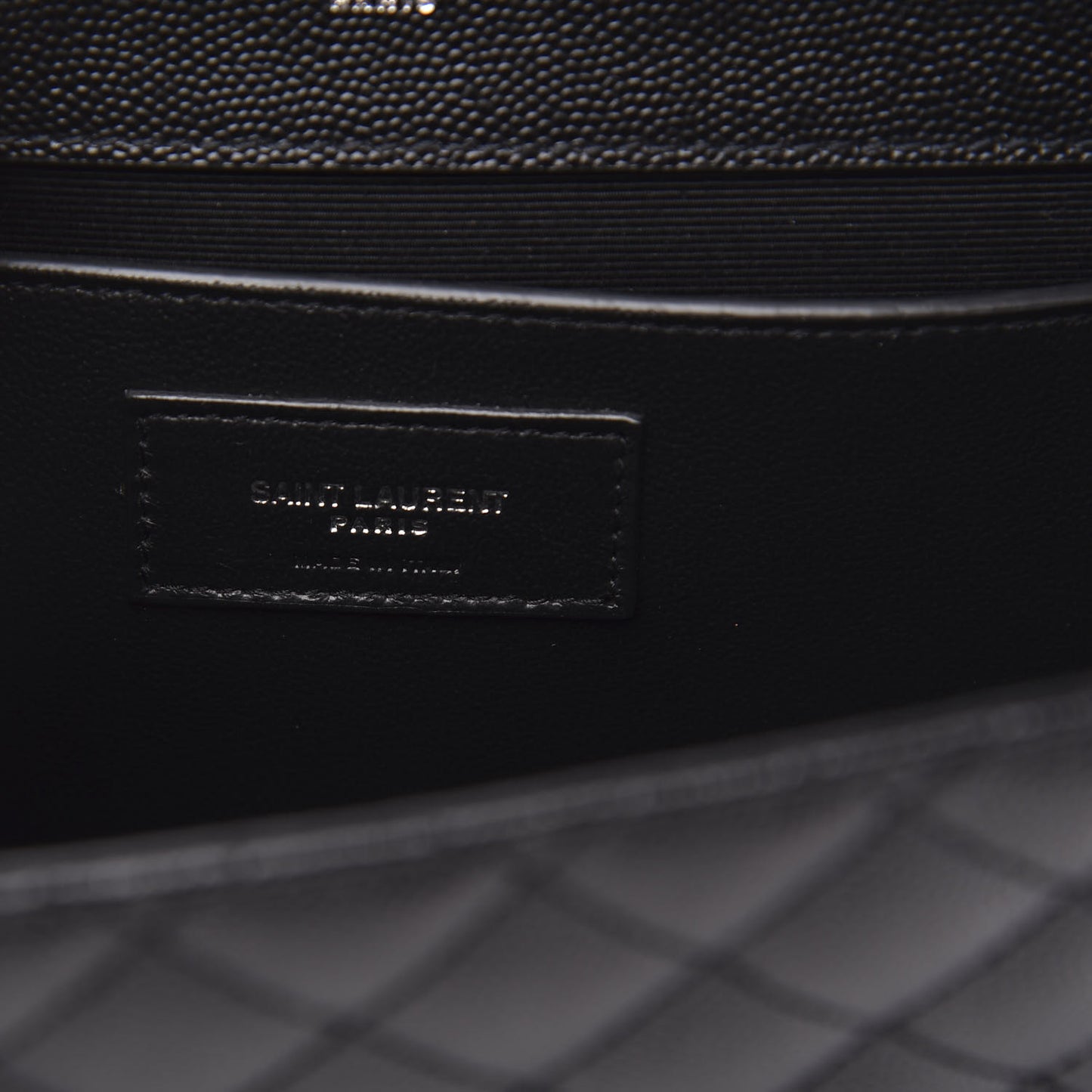 Grain De Poudre Textured Mixed Matelasse Triquilt Medium Monogram Satchel Black