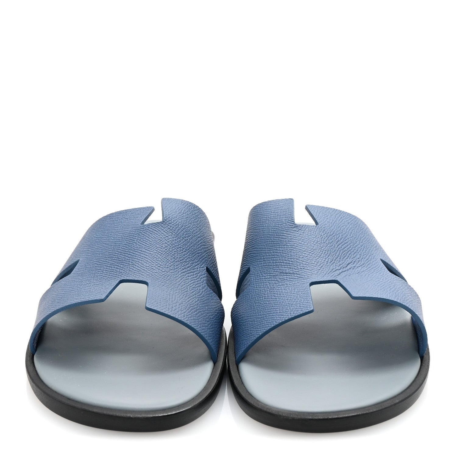 Hermes Epsom Mens Izmir Sandals 46 Bleu Bleuet Gris 3 of 8