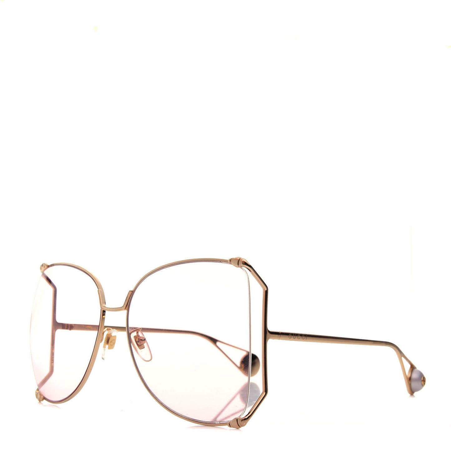 Metal Oversized Round Sunglasses GG0252S Gold