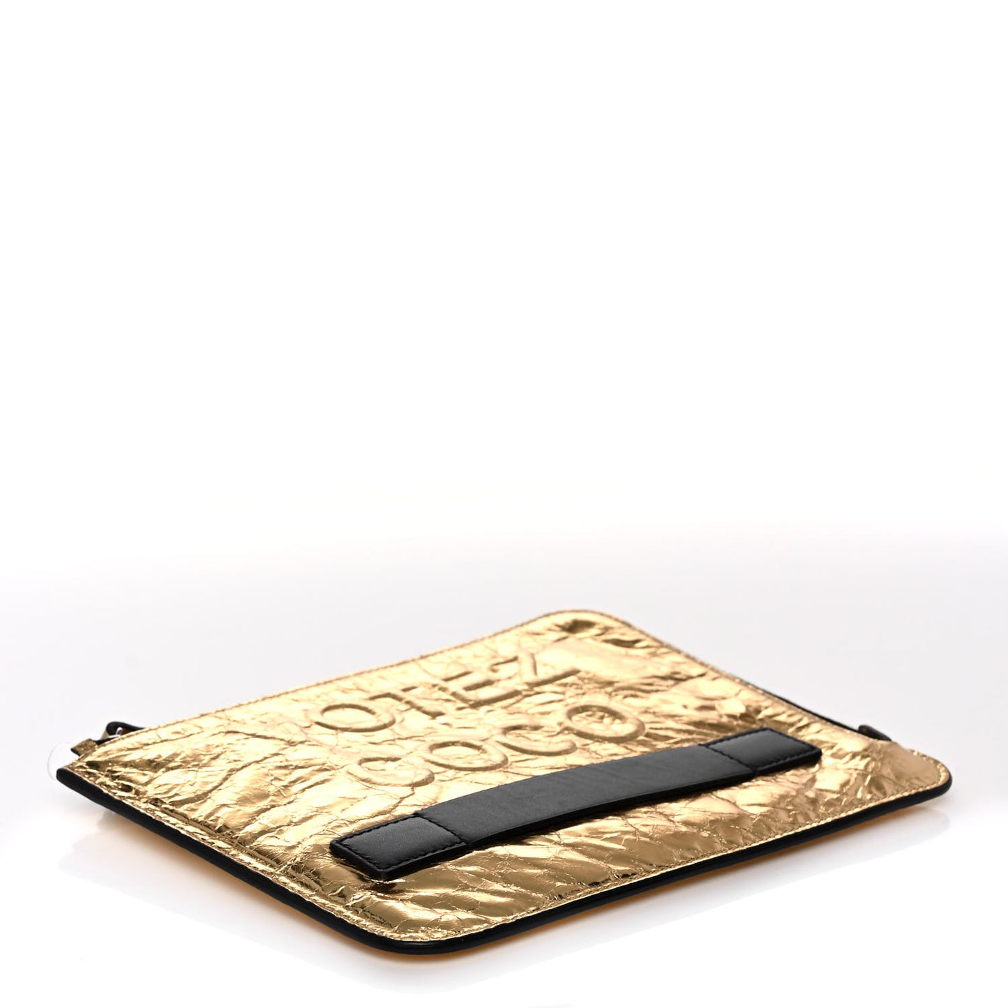 Metallic Lambskin Small Je Ne Suis Pas En Solde Pouch Clutch Gold