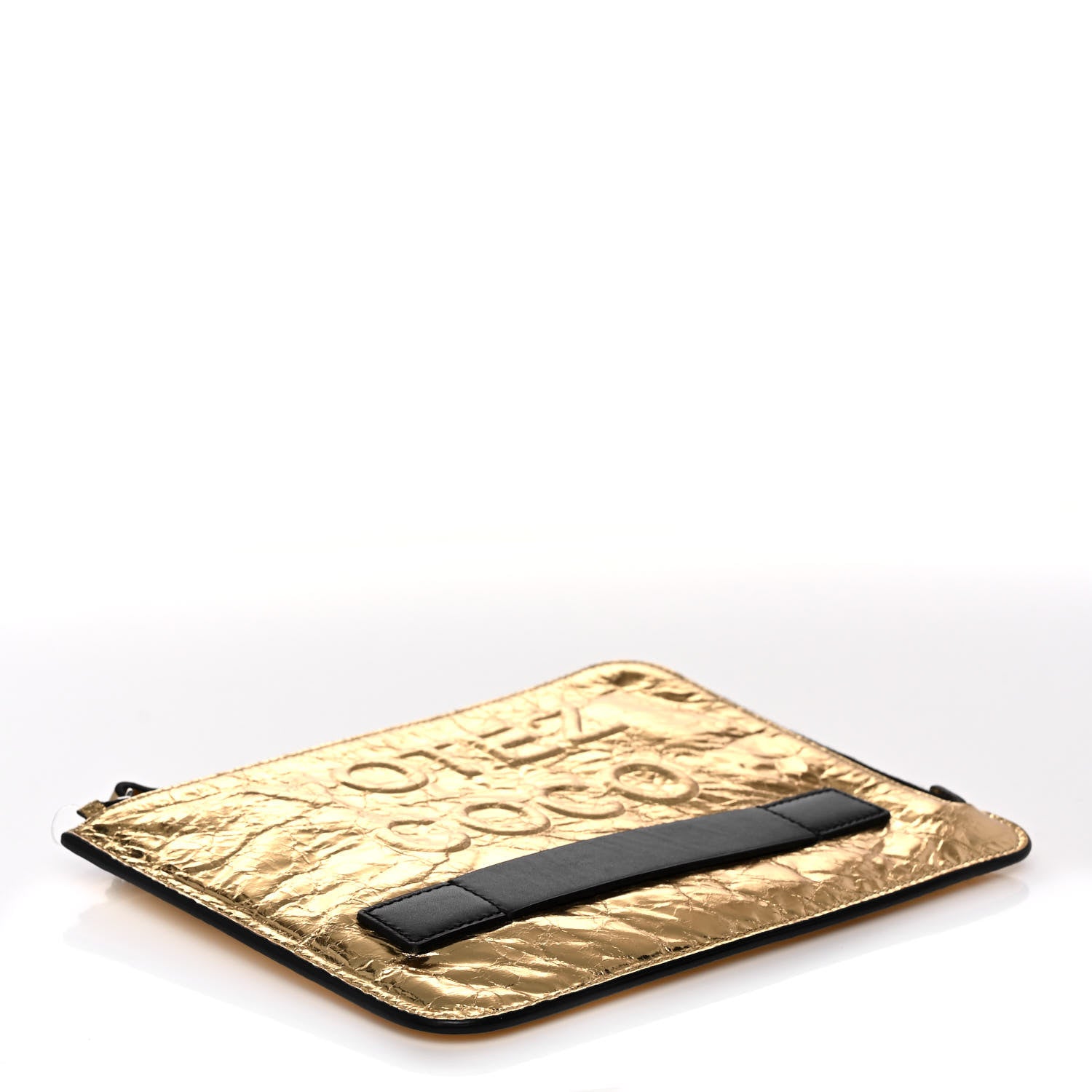 Chanel Metallic Lambskin Small Je Ne Suis Pas En Solde Pouch Clutch Gold 4 of 9