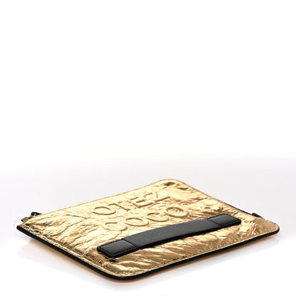 Chanel Metallic Lambskin Small Je Ne Suis Pas En Solde Pouch Clutch Gold 4 of 9