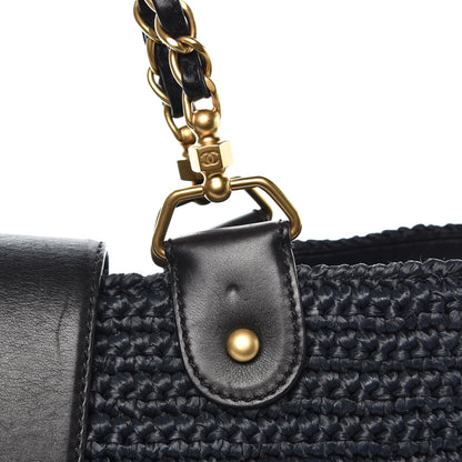 Chanel Straw Raffia Tote Black 9 of 9