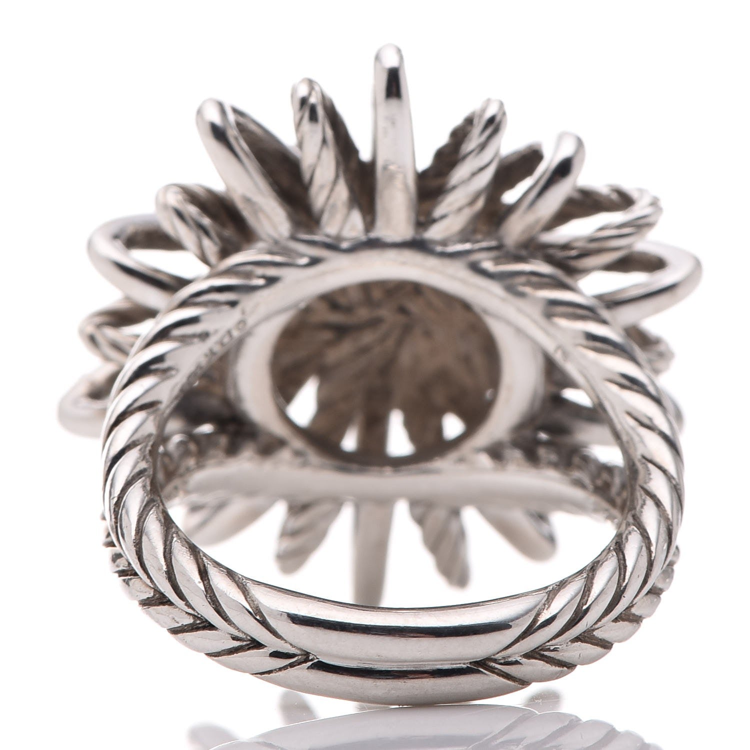 David Yurman Sterling Silver Diamond 25mm Starburst Ring 54 7 4 of 5