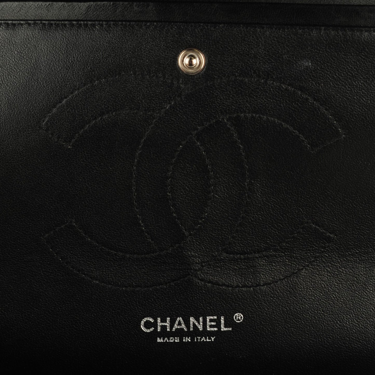 Patent Quilted Jumbo Double Flap Black