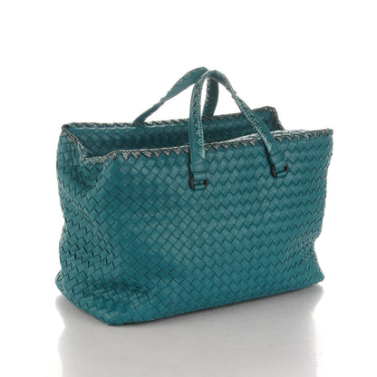 Bottega Veneta Nappa Intrecciato Ayers Brick Tote Teal 3 of 8