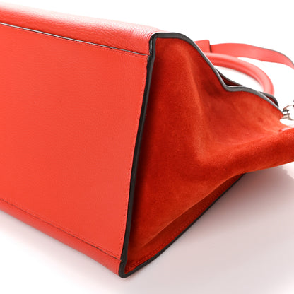Celine Drummed Calfskin Suede Medium Trapeze Vermillion 9 of 9