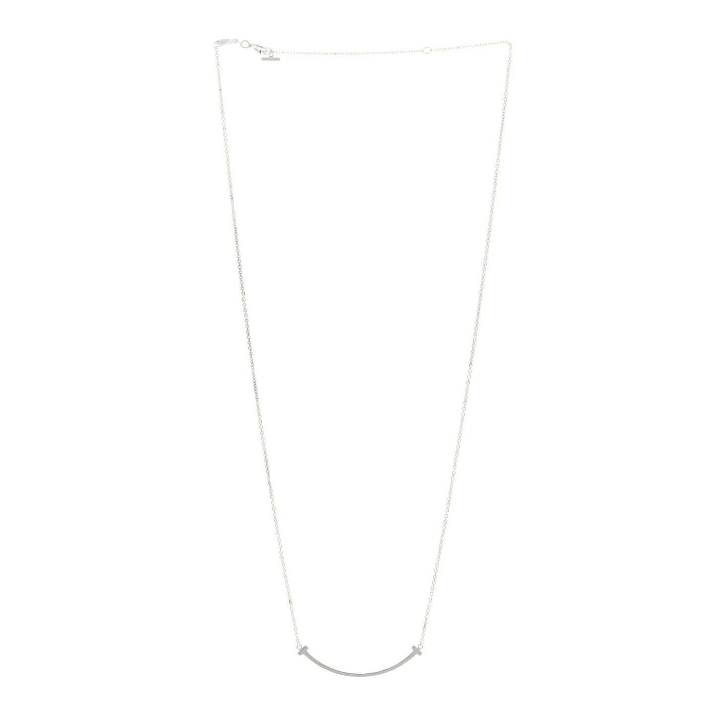 Sterling Silver Small T Smile Pendant Necklace