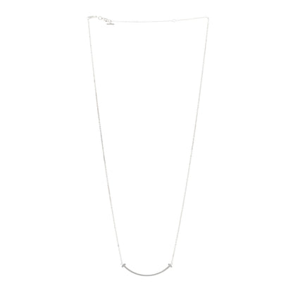 Tiffany Sterling Silver Small T Smile Pendant Necklace 3 of 5