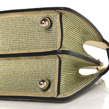 Fendi Crystal Vitello Laminato FF Petite Peekaboo I SEE U Satchel Crystal Platinum Light Gold 9 of 9