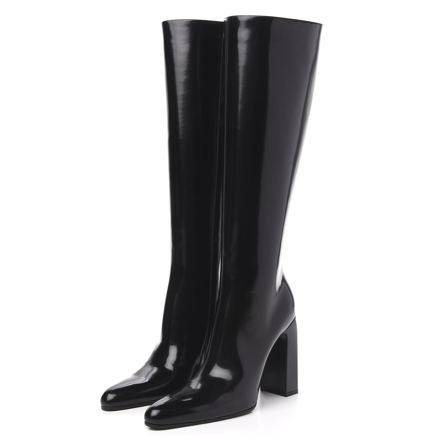 Patent Knee High Calfskin 110mm Boots 38 Black
