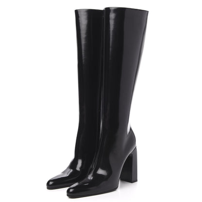 Balenciaga Patent Knee High Calfskin 110mm Boots 38 Black 3 of 8