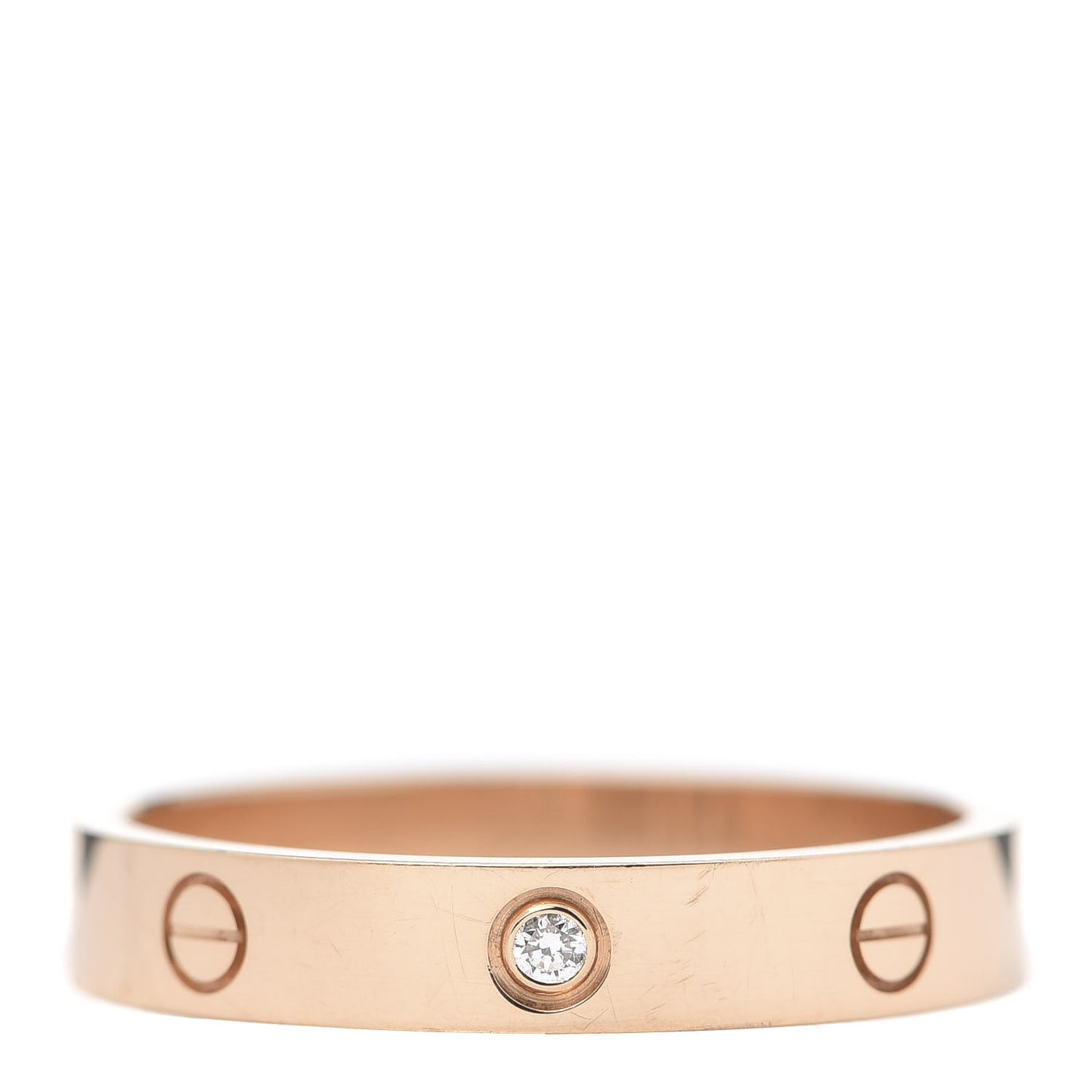 18K Pink Gold Diamond 4mm LOVE Wedding Band Ring 64 10.75