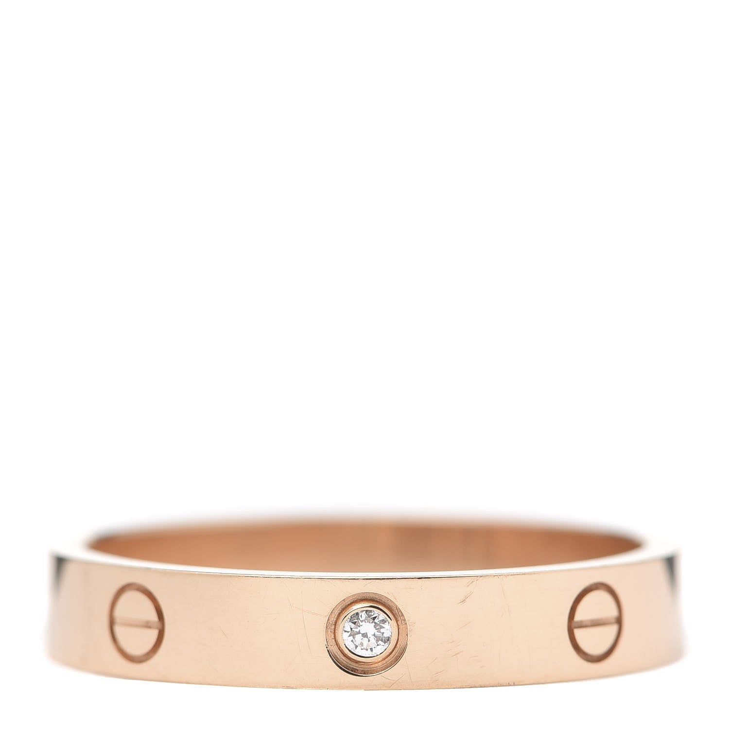 Cartier 18K Pink Gold Diamond 4mm LOVE Wedding Band Ring 64 10.75 1 of 6