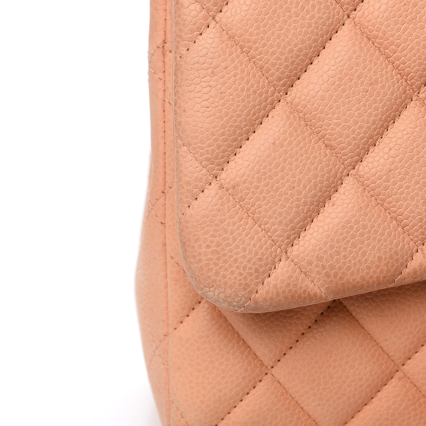 Iridescent Caviar Quilted Jumbo Double Flap Pink