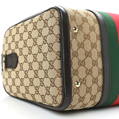 Gucci Monogram Vintage Web Medium Boston Dark Brown 8 of 9
