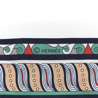 Hermes Silk Harnais En Rosace Twilly Creme Marine Vert 3 of 4
