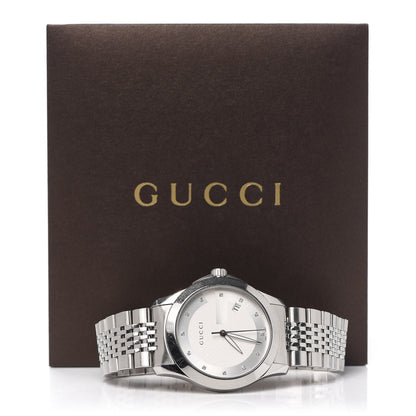 Gucci Stainless Steel Diamond 38mm G-Timeless Quartz Watch 6 of 6