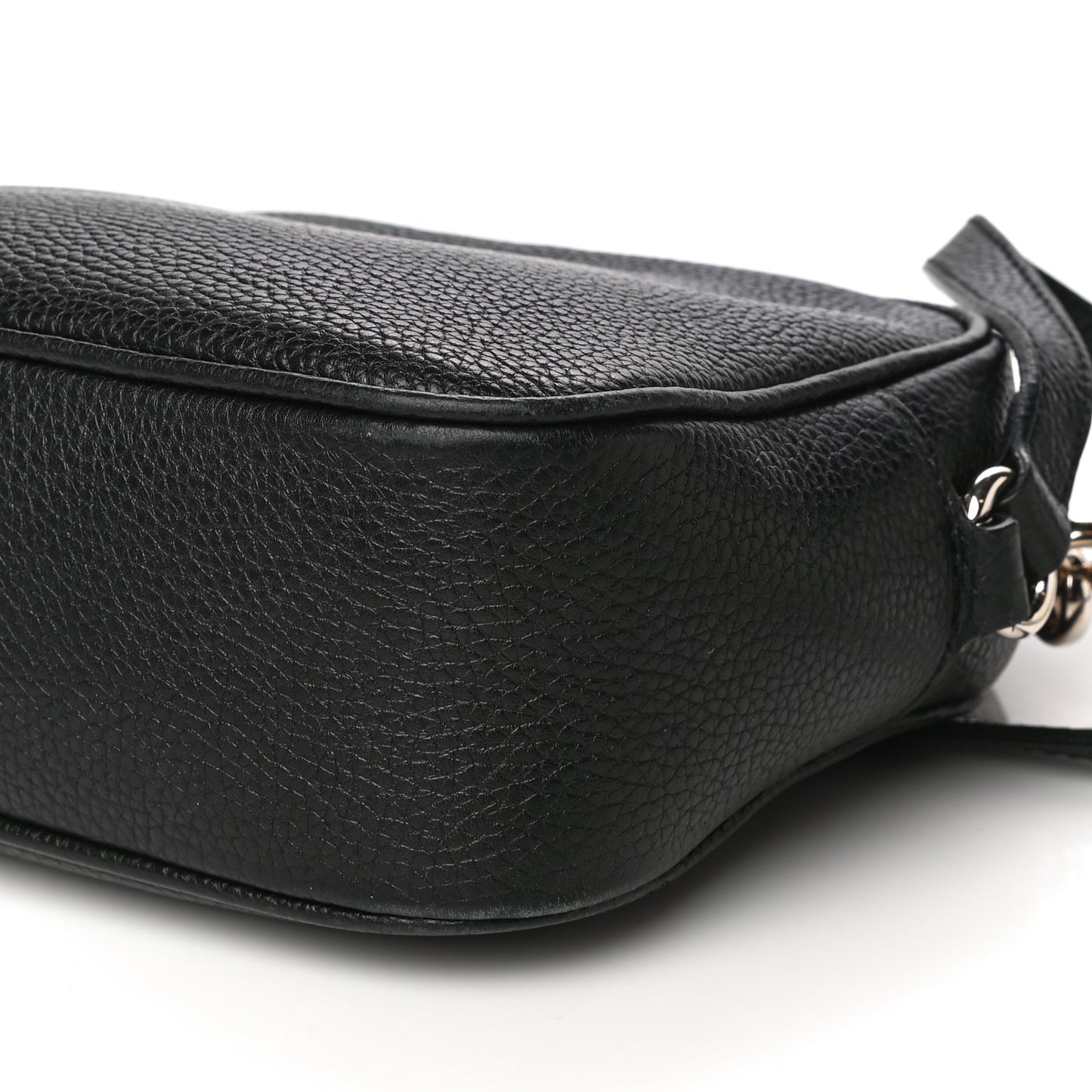 Pebbled Calfskin Small Soho Disco Bag Black