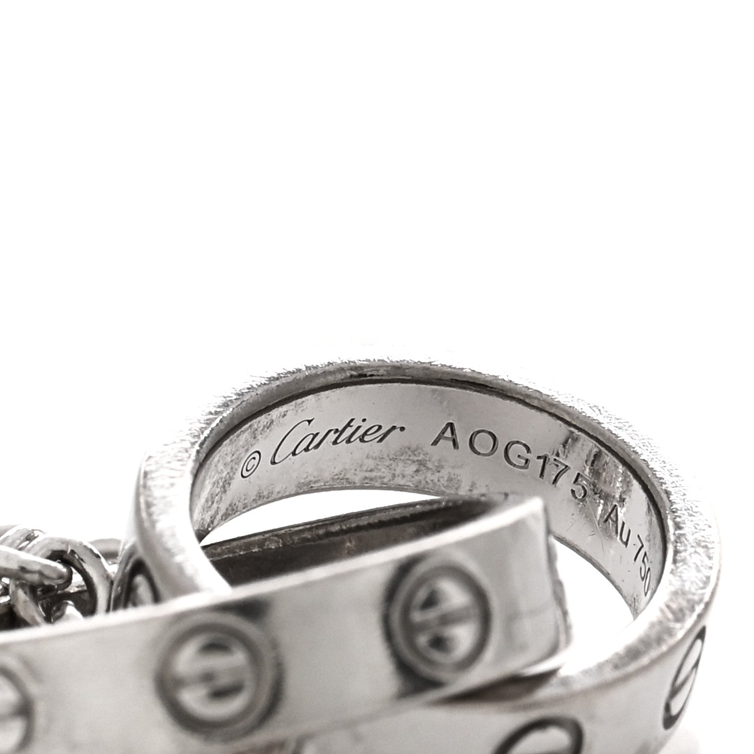 Cartier 18K White Gold Interlocking LOVE Bracelet 3 of 4