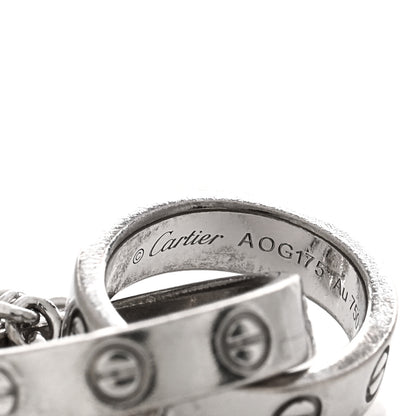 Cartier 18K White Gold Interlocking LOVE Bracelet 3 of 4