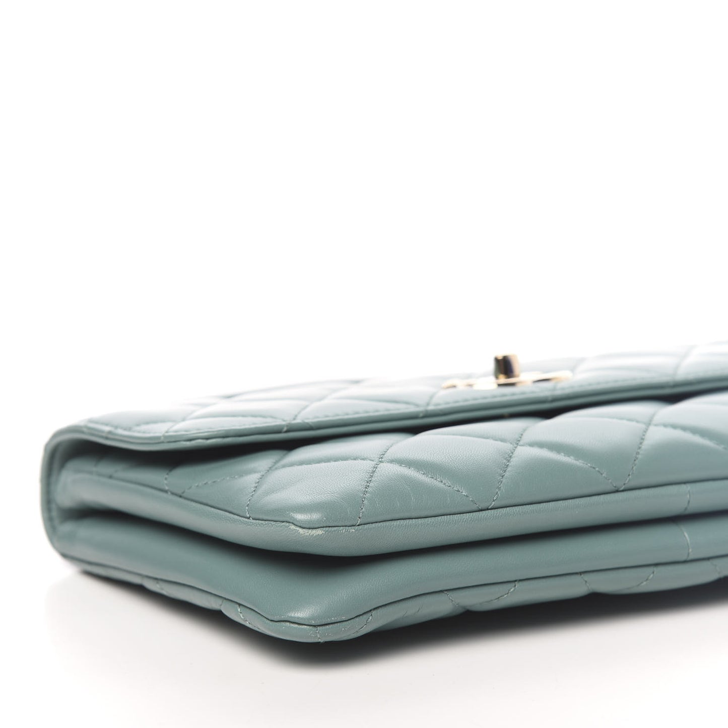 Lambskin Quilted Medium Trendy CC Flap Turquoise