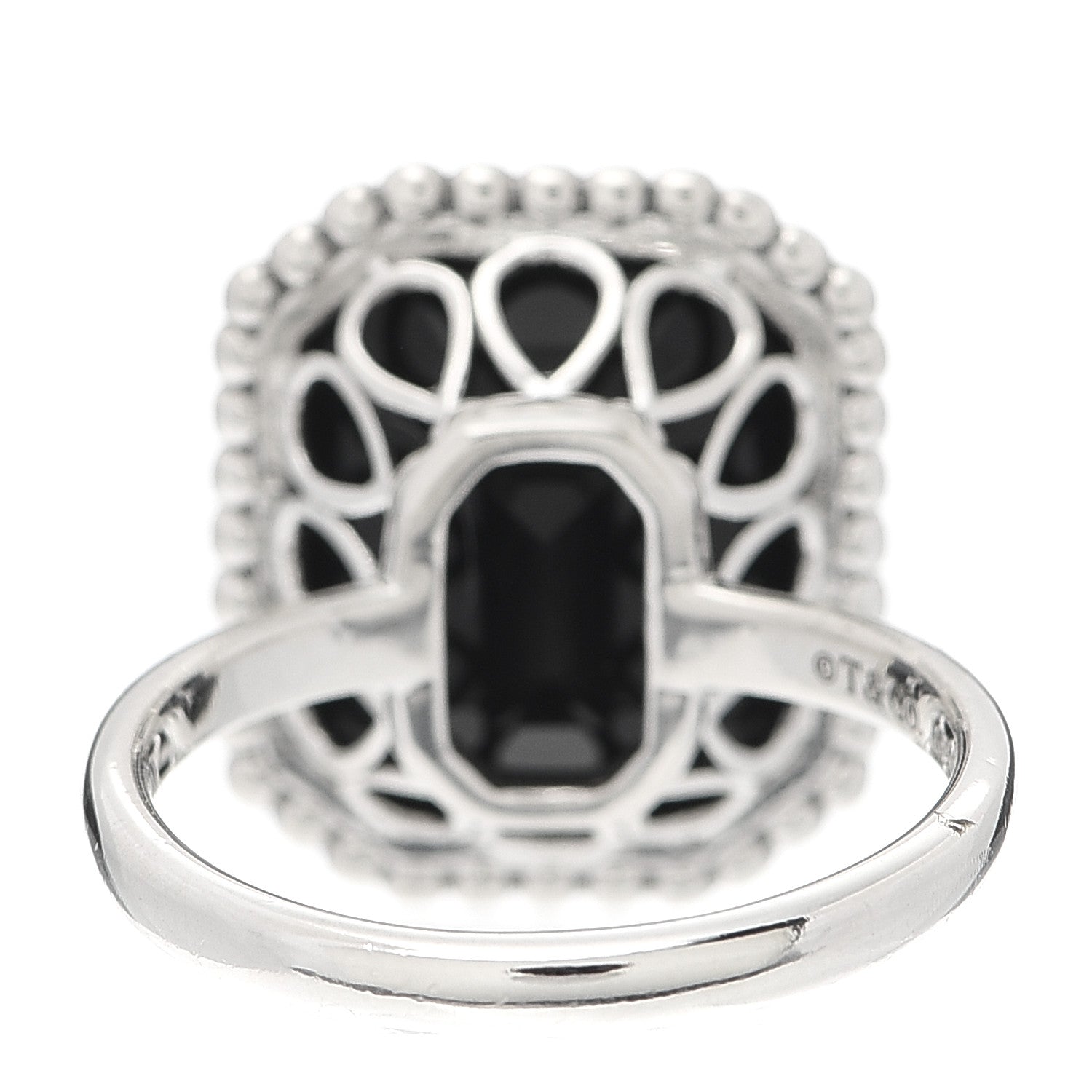 Tiffany Sterling Silver Black Onyx Ziegfeld Daisy Ring 55 7.25 4 of 6