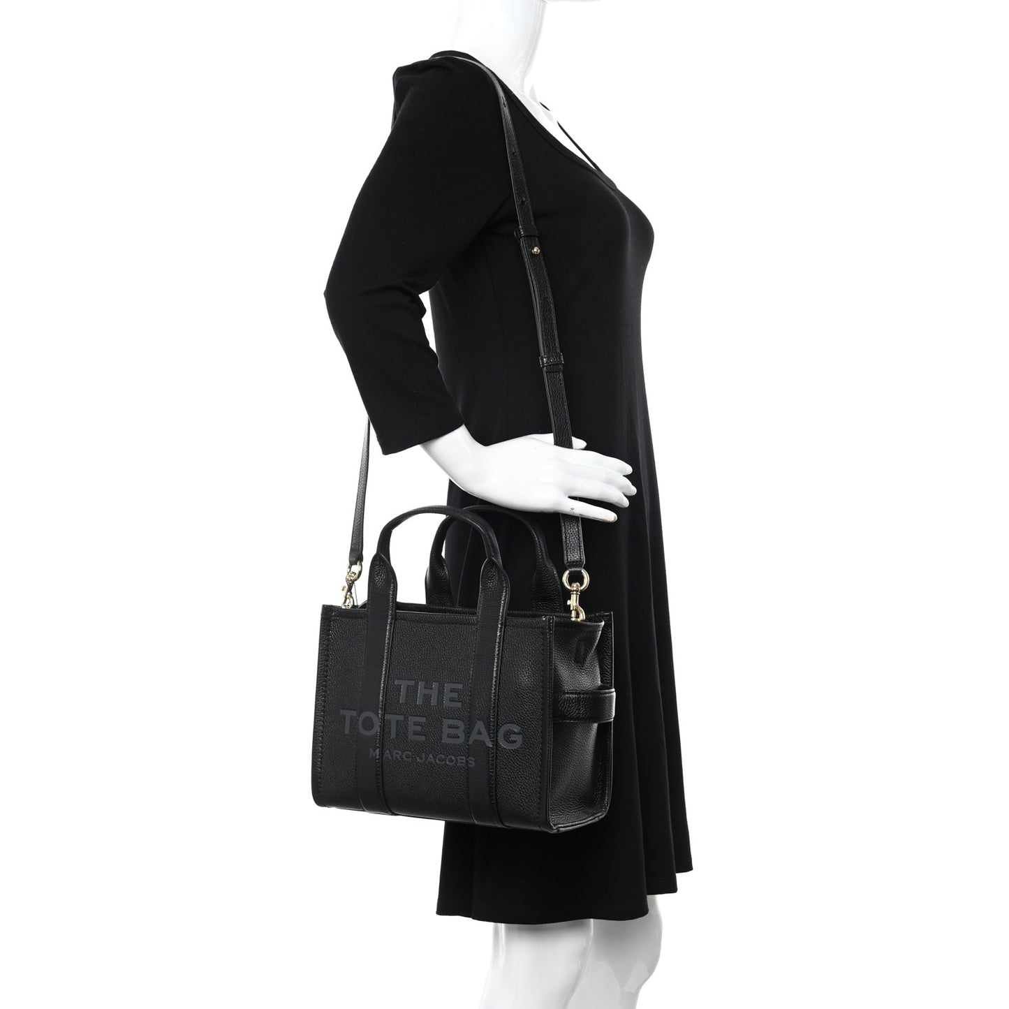 Grained Calfskin Small The Tote Bag Black