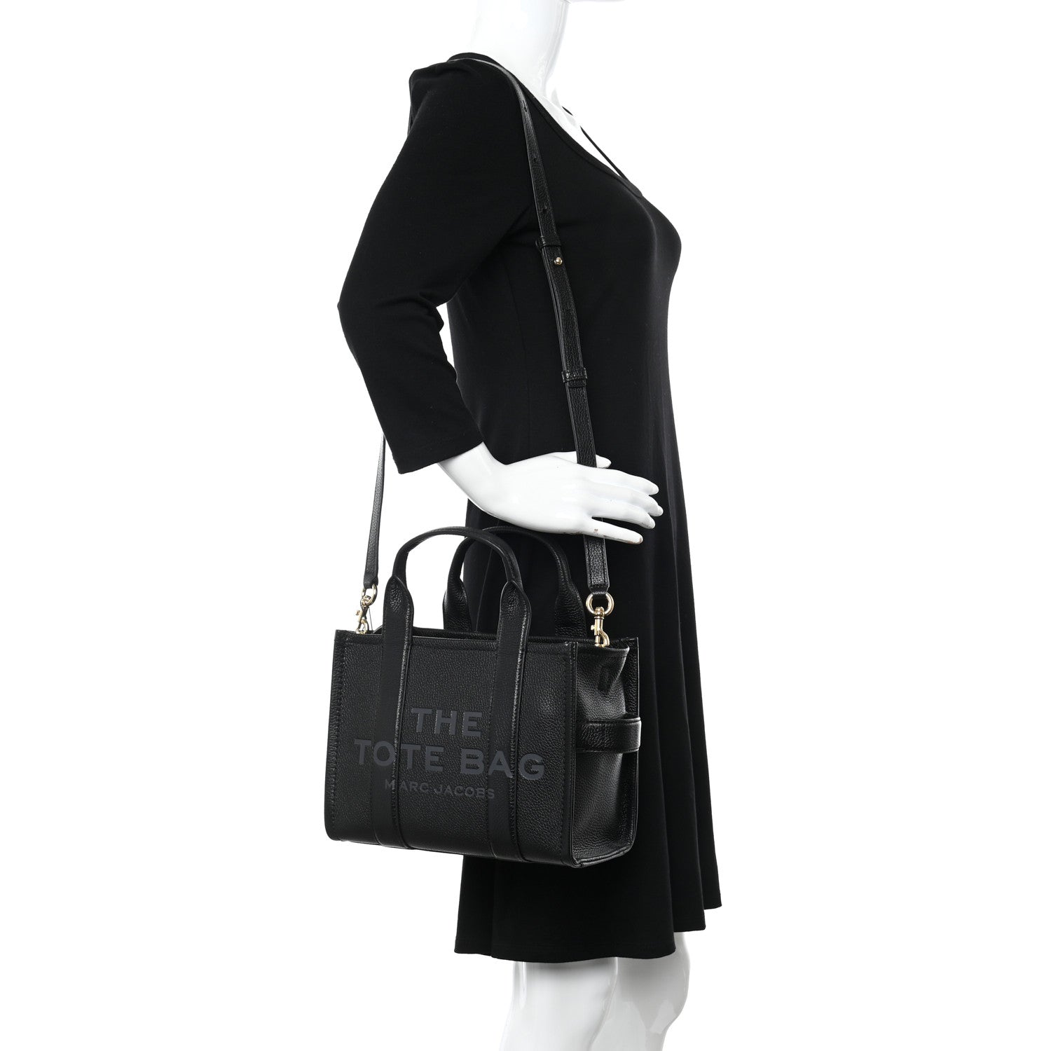 Marc Jacobs Grained Calfskin Small The Tote Bag Black 2 of 10