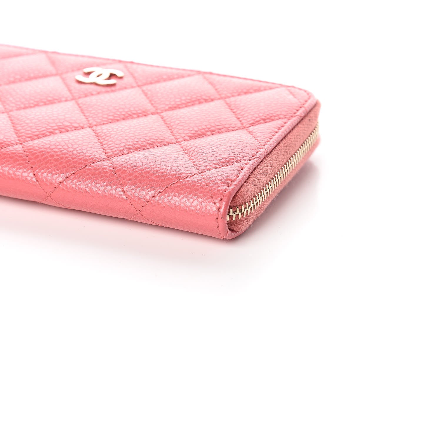 Chanel Iridescent Caviar Quilted Medium Zip Around Wallet Pink 10 of 12