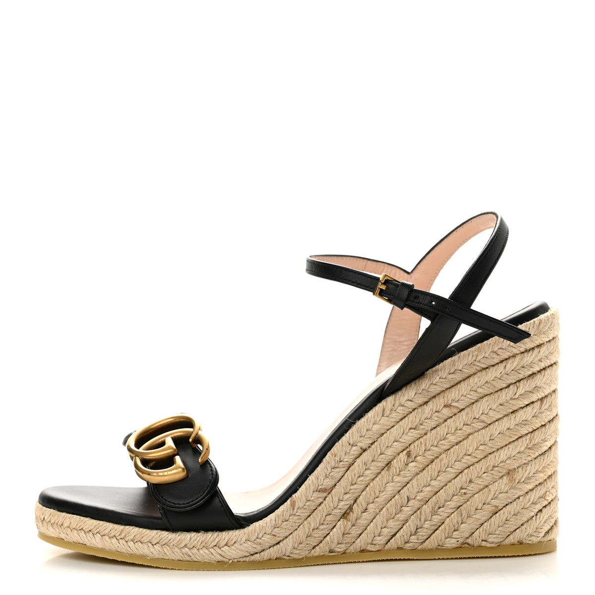 Galassia Aitana Espadrille 10/95mm Wedge Sandals 35.5 Black