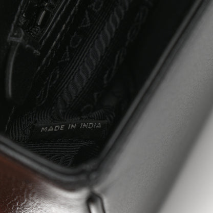 Prada Glace Calfskin Studded Crossbody Turchese Black 7 of 13