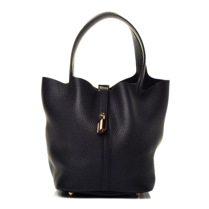 Hermes Taurillon Clemence Picotin Lock 22 MM Black 1 of 9