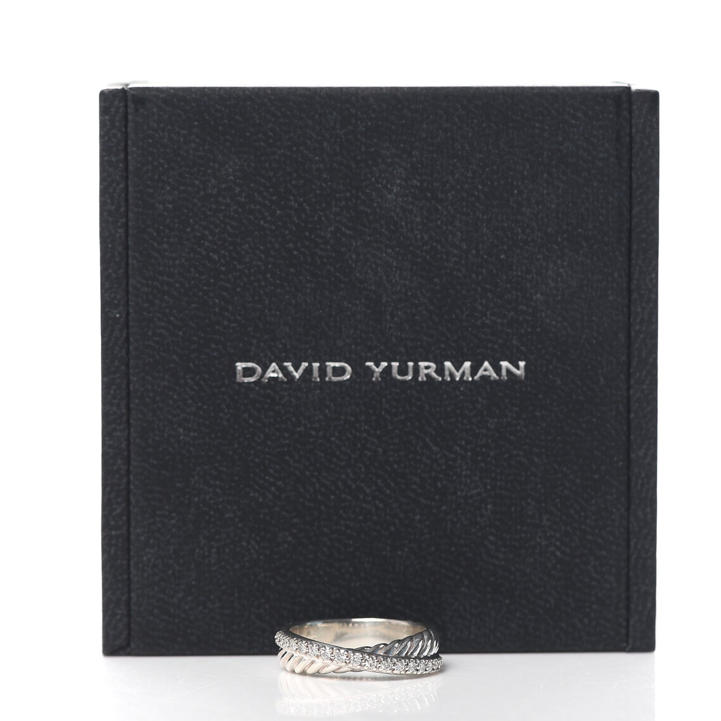Sterling Silver Diamond 5mm Crossover Ring 50 5.25