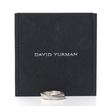 David Yurman Sterling Silver Diamond 5mm Crossover Ring 50 5.25 6 of 6