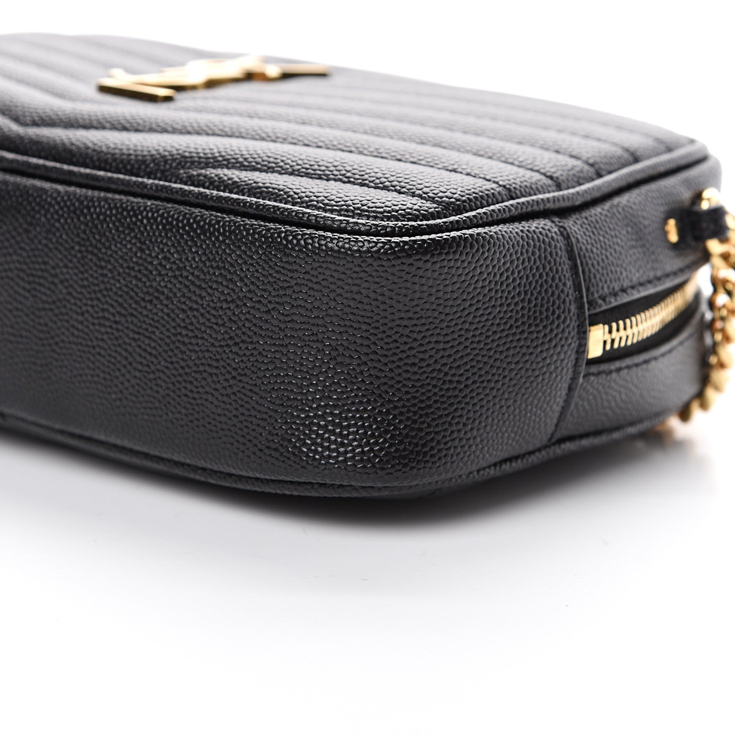 Saint Laurent Grain De Poudre Matelasse Monogram Mini Lou Camera Bag Black 9 of 9