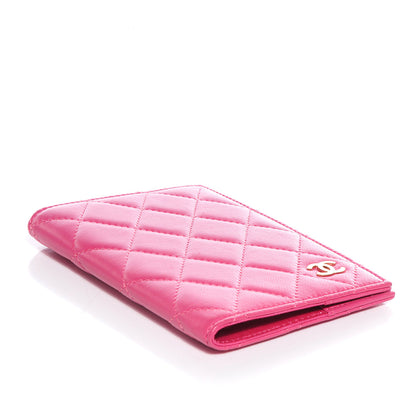Chanel Lambskin Quilted Passport Holder Fuchsia 4 of 7