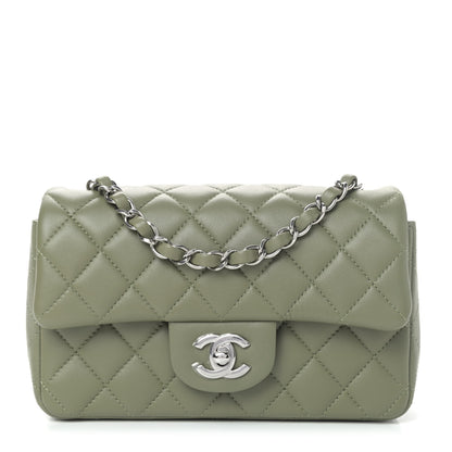 Chanel Lambskin Quilted Mini Rectangular Flap Green 1 of 5